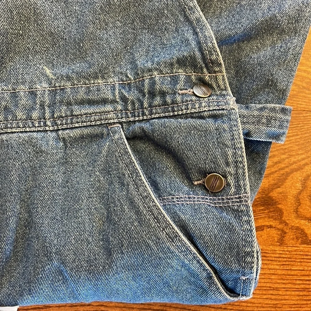 Craftsman men’s stonewashed denim utility overalls lots pockets adj straps sz 44